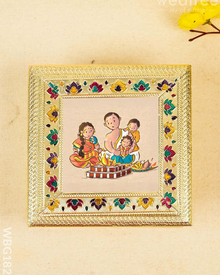 Customized - Meenakari Dry Fruit Box - 6x6 inch - Gold - WBG1824 - Dry Fruit Box RG