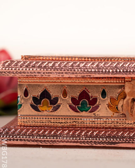 Customized - Meenakari Dry Fruit Box - 7x5 inch - Copper - WBG1782 - Dry Fruit Box RG