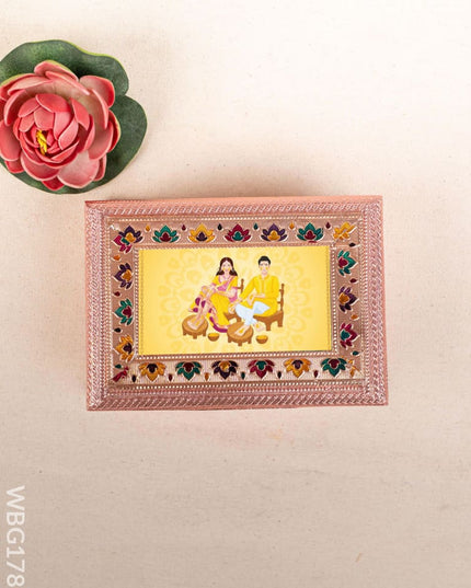 Customized - Meenakari Dry Fruit Box - 7x5 inch - Copper - WBG1782 - Dry Fruit Box RG