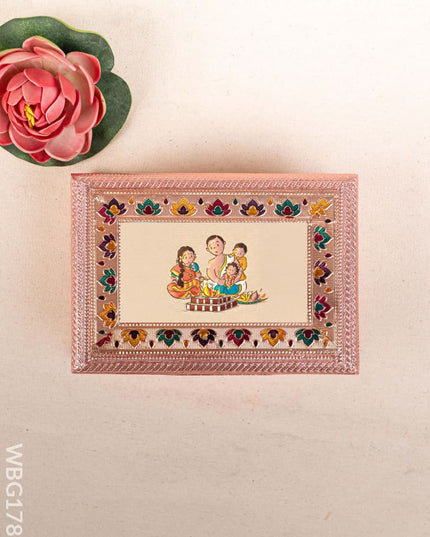 Customized - Meenakari Dry Fruit Box - 7x5 inch - Copper - WBG1782 - Dry Fruit Box RG
