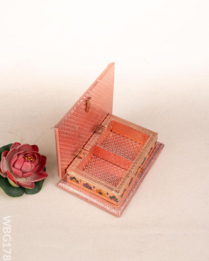 Customized - Meenakari Dry Fruit Box - 7x5 inch - Copper - WBG1782 - Dry Fruit Box RG