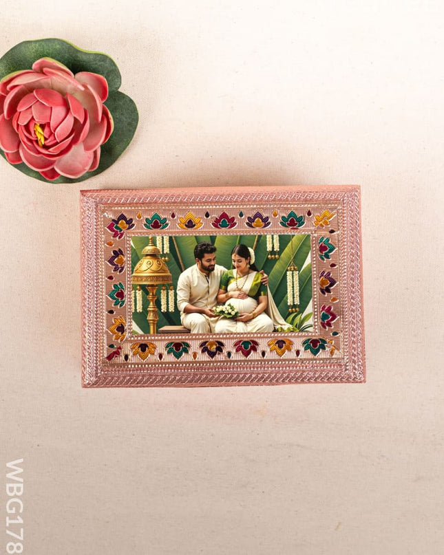 Customized - Meenakari Dry Fruit Box - 7x5 inch - Copper - WBG1782 - Dry Fruit Box RG