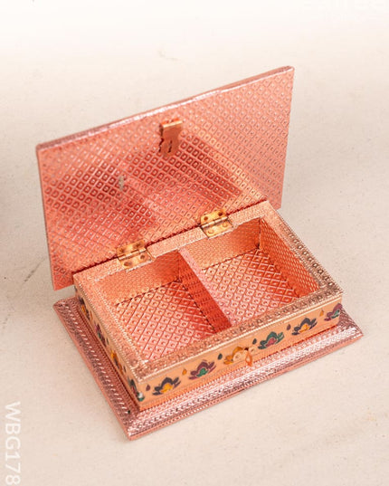 Customized - Meenakari Dry Fruit Box - 7x5 inch - Copper - WBG1782 - Dry Fruit Box RG