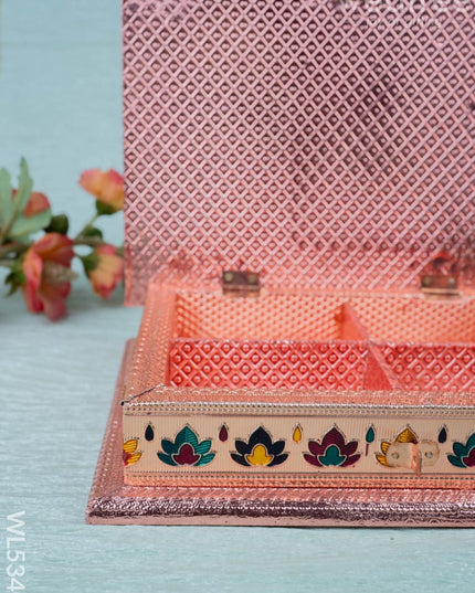 Customized - Meenakari Dry Fruit Box - 9x6 inch - Copper - WL5340 - Dry Fruit Box
