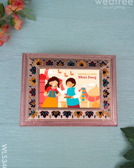 Customized - Meenakari Dry Fruit Box - 9x6 inch - Copper - WL5340 - Dry Fruit Box