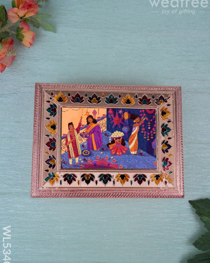 Customized - Meenakari Dry Fruit Box - 9x6 inch - Copper - WL5340 - Dry Fruit Box