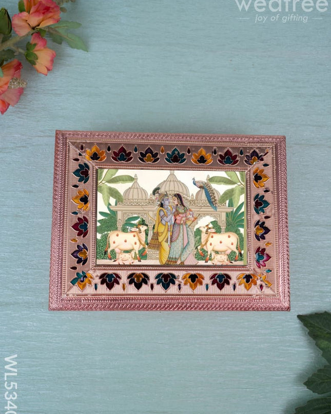 Customized - Meenakari Dry Fruit Box - 9x6 inch - Copper - WL5340 - Dry Fruit Box
