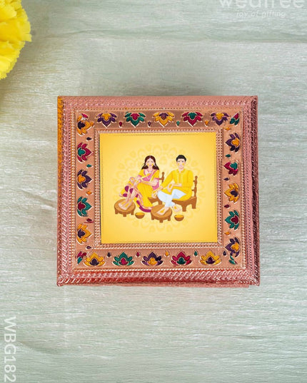Customized - Meenakari Dry Fruit Box - Copper - 6x6 inch - WBG1825 - Dry Fruit Box RG