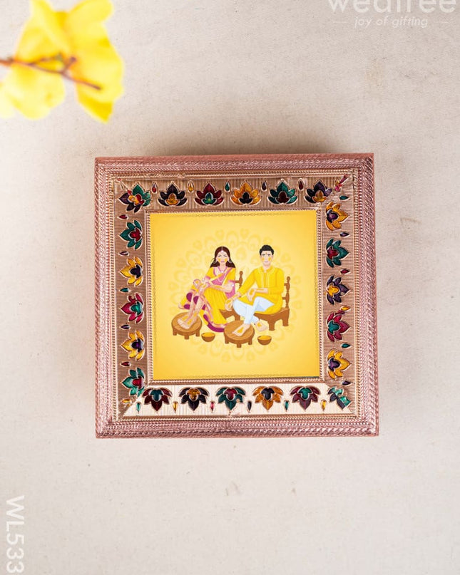 Customized - Meenakari Dry Fruit Box - Copper - 8x8 inch - WL5339 - Dry Fruit Box