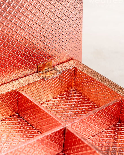 Customized - Meenakari Dry Fruit Box - Copper - 8x8 inch - WL5339 - Dry Fruit Box