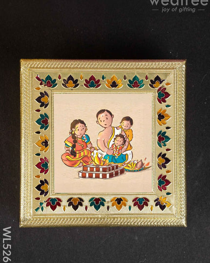 Customized - Meenakari Dry Fruit Box - Gold - 8x8 inch - WL5261 - Dry Fruit Box