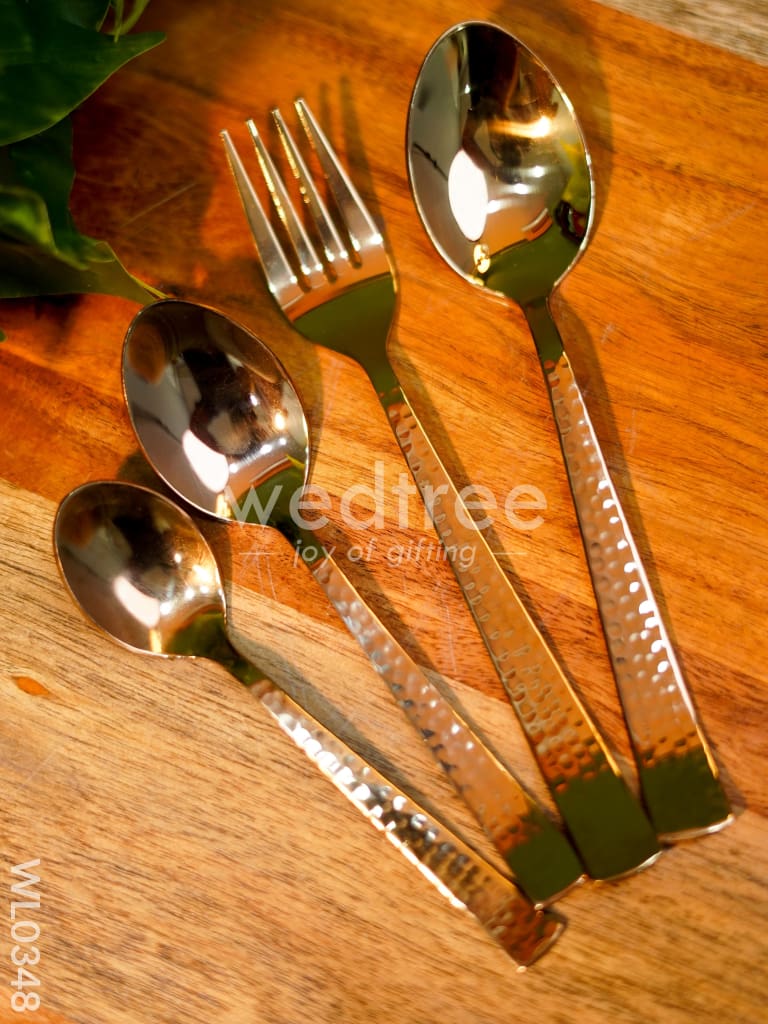Cutlery Set (Table Spoon Desert Spoon Teaspoon And Fork) - Rose Gold (Set Of 24 Pieces) Wl0348