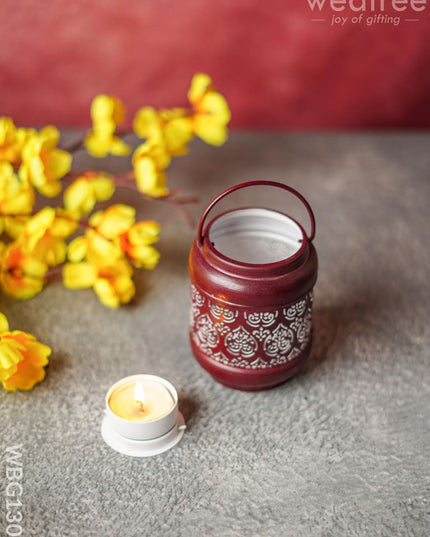 Cylindrical Votive With Handle - Wbg1308 Diyas & Candle Holders
