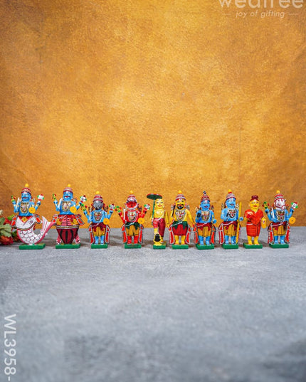 Dasavataram Set - Wl3958 4 Inch Wooden Decor