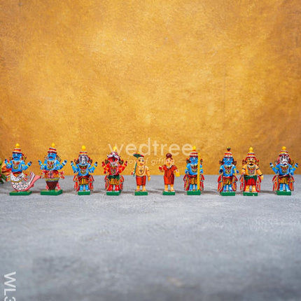 Dasavataram Set - Wl3958 3 Inch Wooden Decor