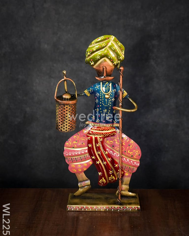 Décor Showpiece - Rajasthani Musicians Dolls (Set Of 3) Wl2256 Metal Decor