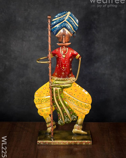 Décor Showpiece - Rajasthani Musicians Dolls (Set Of 3) Wl2256 Metal Decor