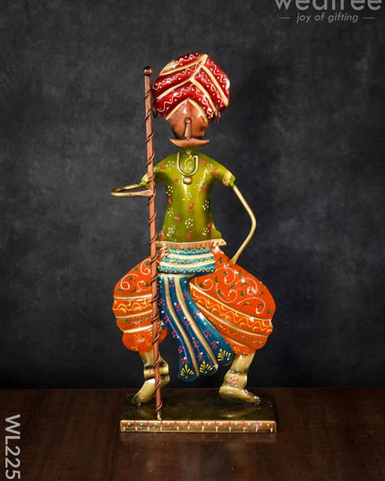 Décor Showpiece - Rajasthani Musicians Dolls (Set Of 3) Wl2256 Metal Decor