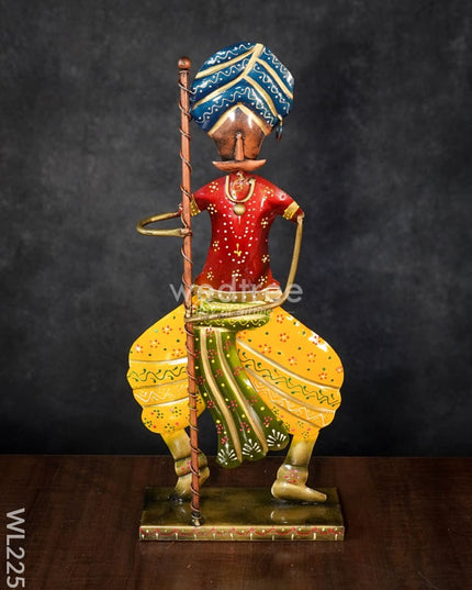 Décor Showpiece - Rajasthani Musicians Dolls (Set Of 3) Wl2256 Metal Decor