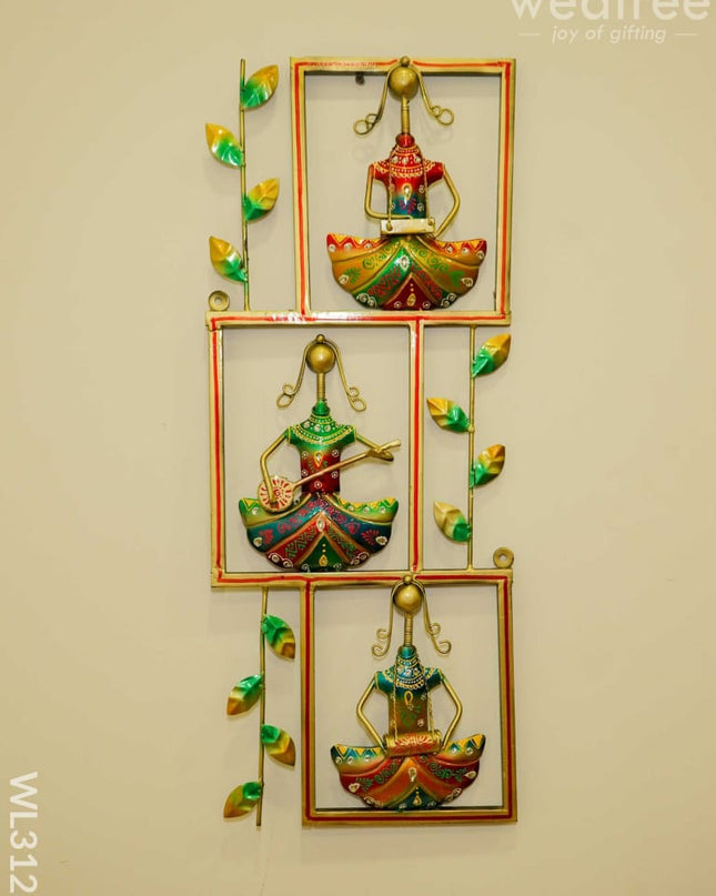Decor Wall Hanging - Musicians Leaf Panel Wl3123 Metal