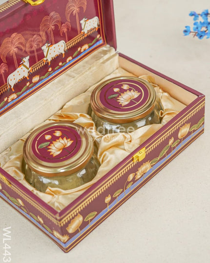 Decorative 2 Jar Dry Fruit Box - Pichwai Wl4431
