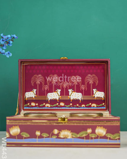 Decorative 2 Jar Dry Fruit Box - Pichwai Wl4431