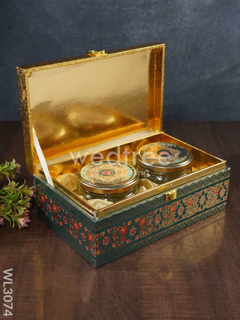 Decorative 2 Jar Dry Fruit Box - Wl3074
