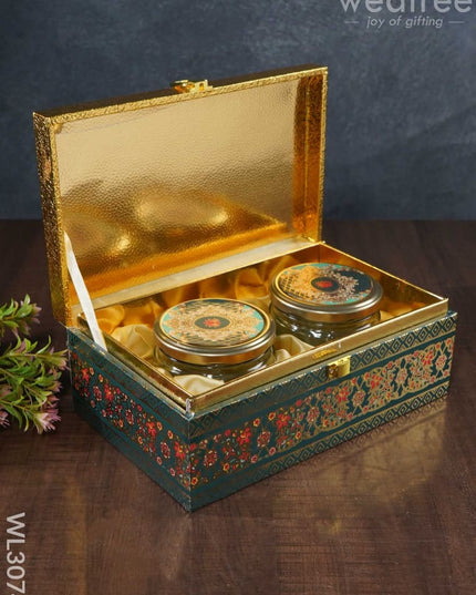 Decorative 2 Jar Dry Fruit Box - Wl3074