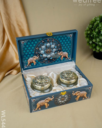 Decorative 2 Jar Dry Fruit Box - WL5449 - Dry Fruit Box