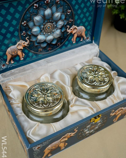 Decorative 2 Jar Dry Fruit Box - WL5449 - Dry Fruit Box