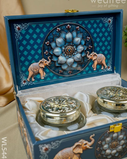 Decorative 2 Jar Dry Fruit Box - WL5449 - Dry Fruit Box