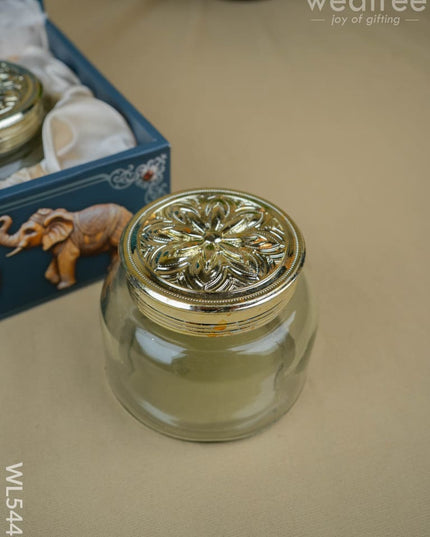 Decorative 2 Jar Dry Fruit Box - WL5449 - Dry Fruit Box