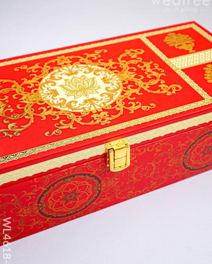 Decorative 3 Jar Dry Fruit Box - Red - WL4618-2 - Dry Fruit Box
