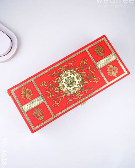 Decorative 3 Jar Dry Fruit Box - Red - WL4618-2 - Dry Fruit Box