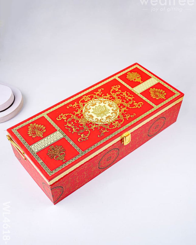 Decorative 3 Jar Dry Fruit Box - Red - WL4618-2 - Dry Fruit Box