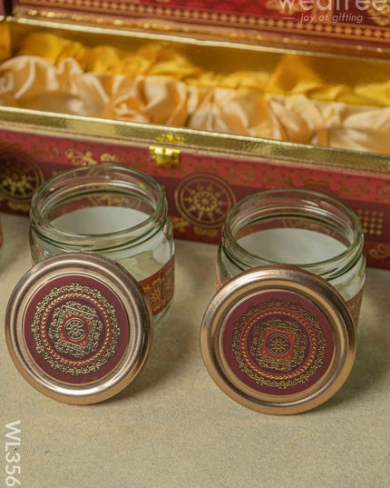 Decorative 3 Jar Dry Fruit Box - Wl3568