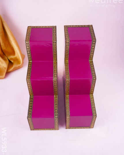 Decorative 3 Step Diya Padi - Set of 2 - WL5933-1 - Golu / Diya Padi