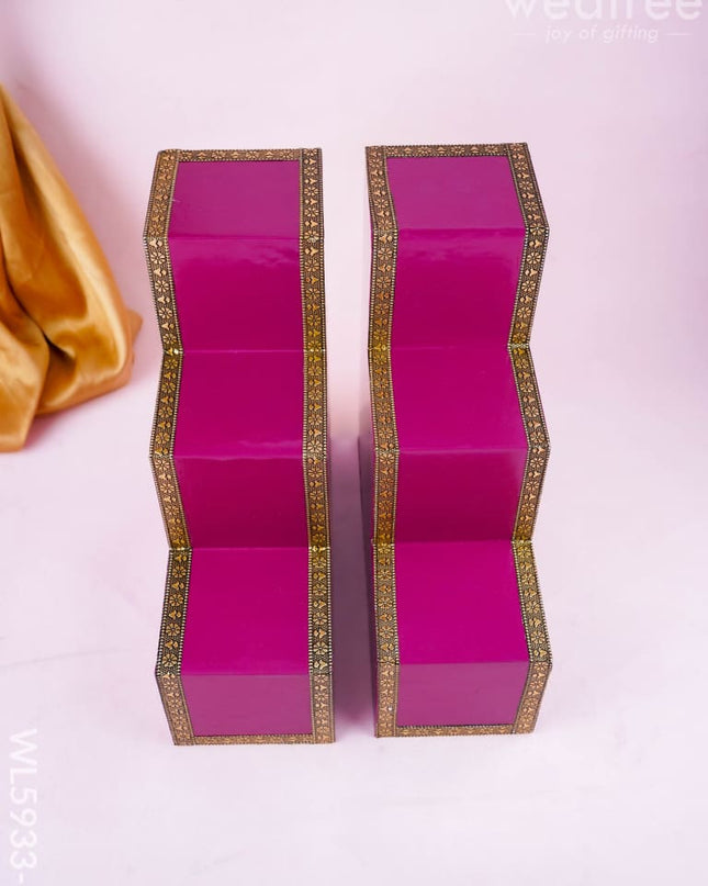 Decorative 3 Step Diya Padi - Set of 2 - WL5933-1 - Golu / Diya Padi