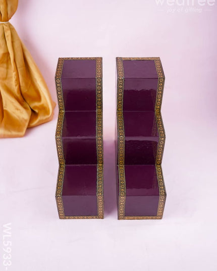 Decorative 3 Step Diya Padi - Set of 2 - WL5933-2 - Golu / Diya Padi