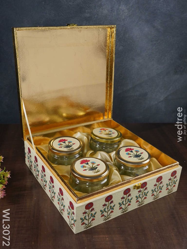 Decorative 4 Jar Dry Fruit Box - Wl3072