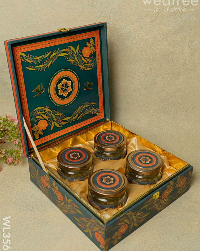 Decorative 4 Jar Dry Fruit Box - Wl3569