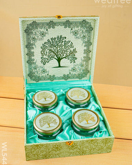 Decorative 4 Jar Dry Fruit Box - WL5447 - Dry Fruit Box