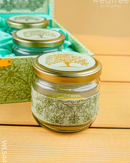 Decorative 4 Jar Dry Fruit Box - WL5447 - Dry Fruit Box
