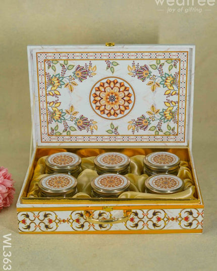 Decorative 6 Jar Dry Fruit Box - Wl3632