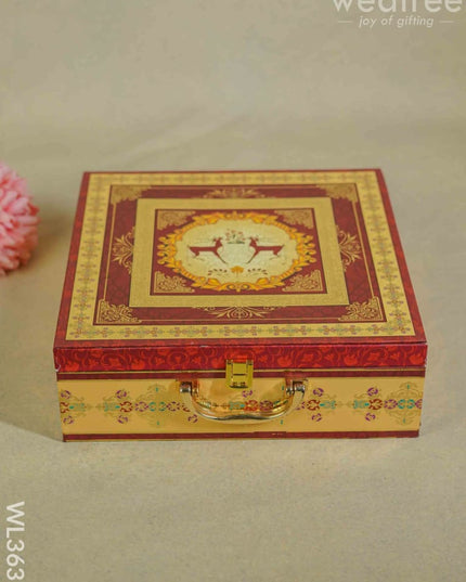 Decorative Deer Designed 4 Jar Dry Fruit Box - Wl3631