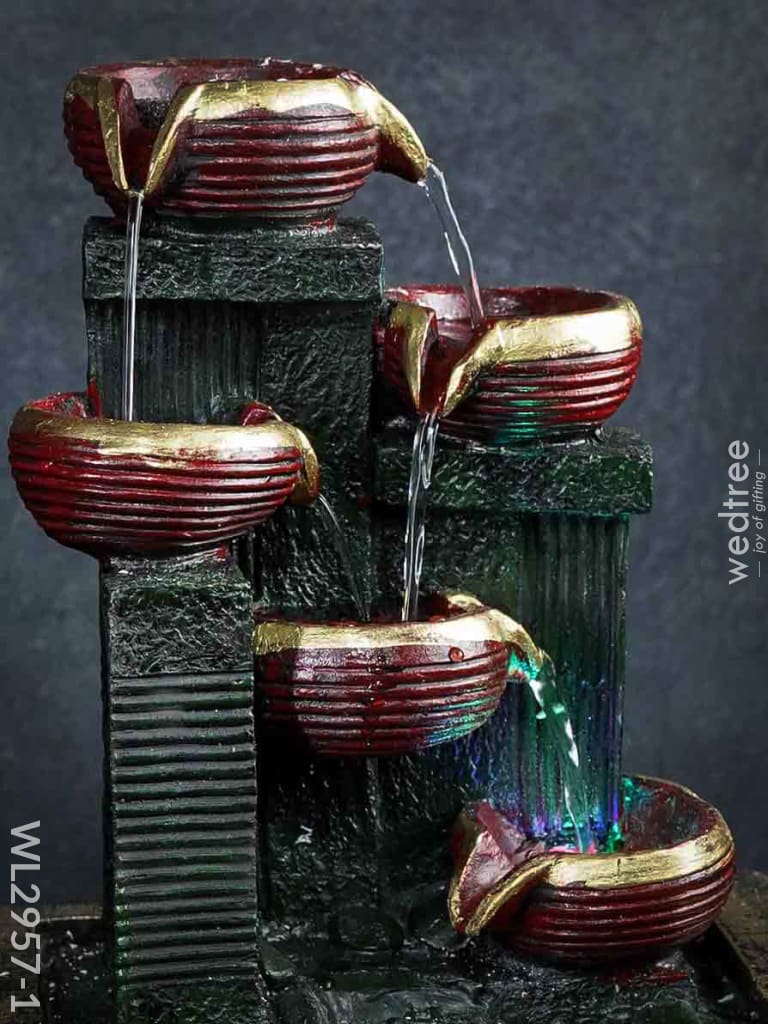 Decorative 5 Diya Step Water Fountain - Wl2957 Fountain