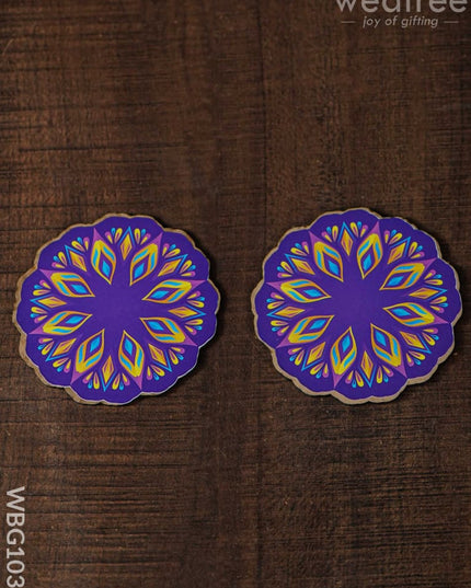 Decorative Diya Coaster - Set Of 2 Wbg1035 Pooja Utilities