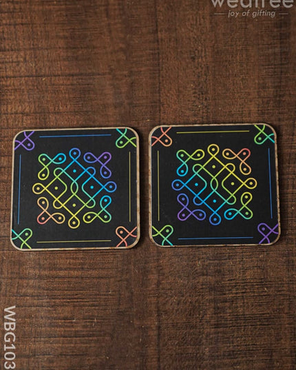 Decorative Diya Coaster - Set Of 2 Wbg1035 Pooja Utilities