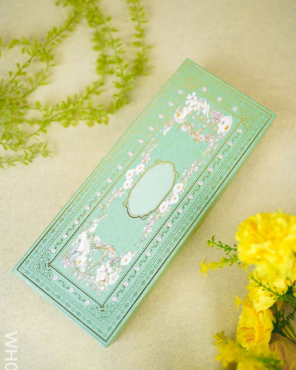 Decorative Floral Box - Green Wh0034 Tin Jars & Boxes Rg