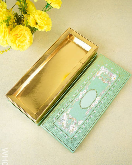 Decorative Floral Box - Green Wh0034 Tin Jars & Boxes Rg